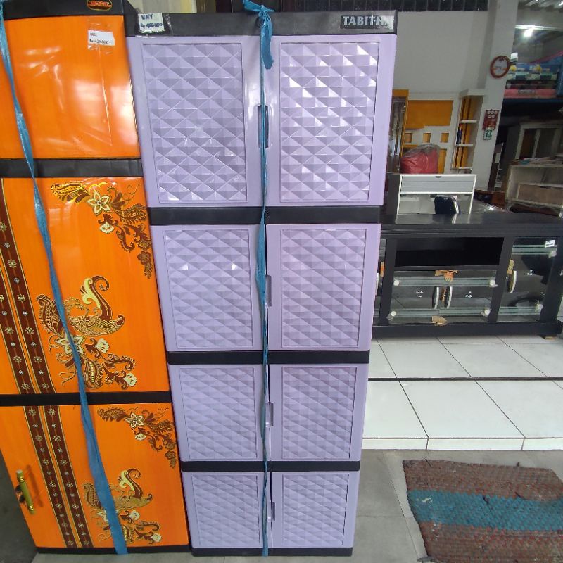 LEMARI PLASTIK UNGU / LEMARI PAKAIAN / RAK CABINET / LEMARI BUKU TABITHA