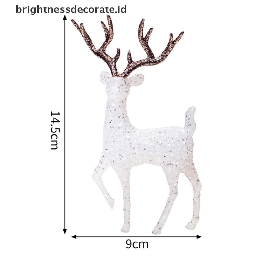 [Birth] Natal Rusa Kristal Deer Cake Dessert Hiasan Meja Xmas Home Decor Gift [ID]