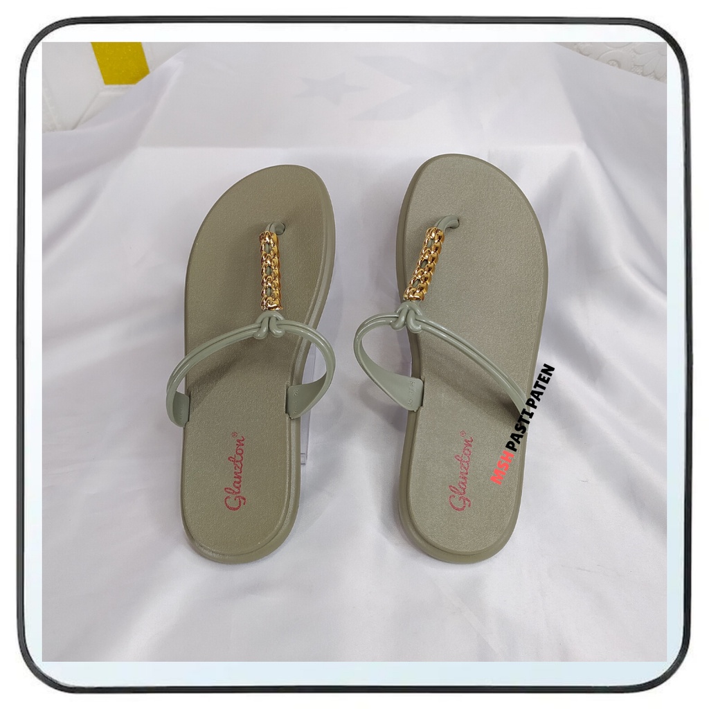 Glanzton 1912 Sandal Flat Jelly Wanita Dewasa Sandal Teplek Import