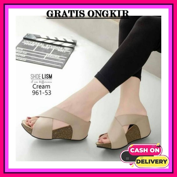 Wedges Wanita Sandal Korea Terbaru 2022 Selop Korean Style Weges Kondangan Pesta Remaja Sepatu Elega