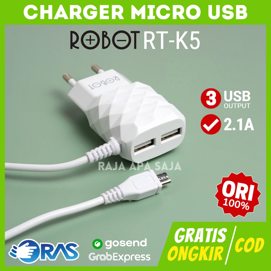 Charger HP Robot RT-K5 3 Ouput USB Casan HP Android Charger Fast Charging Quick Charge