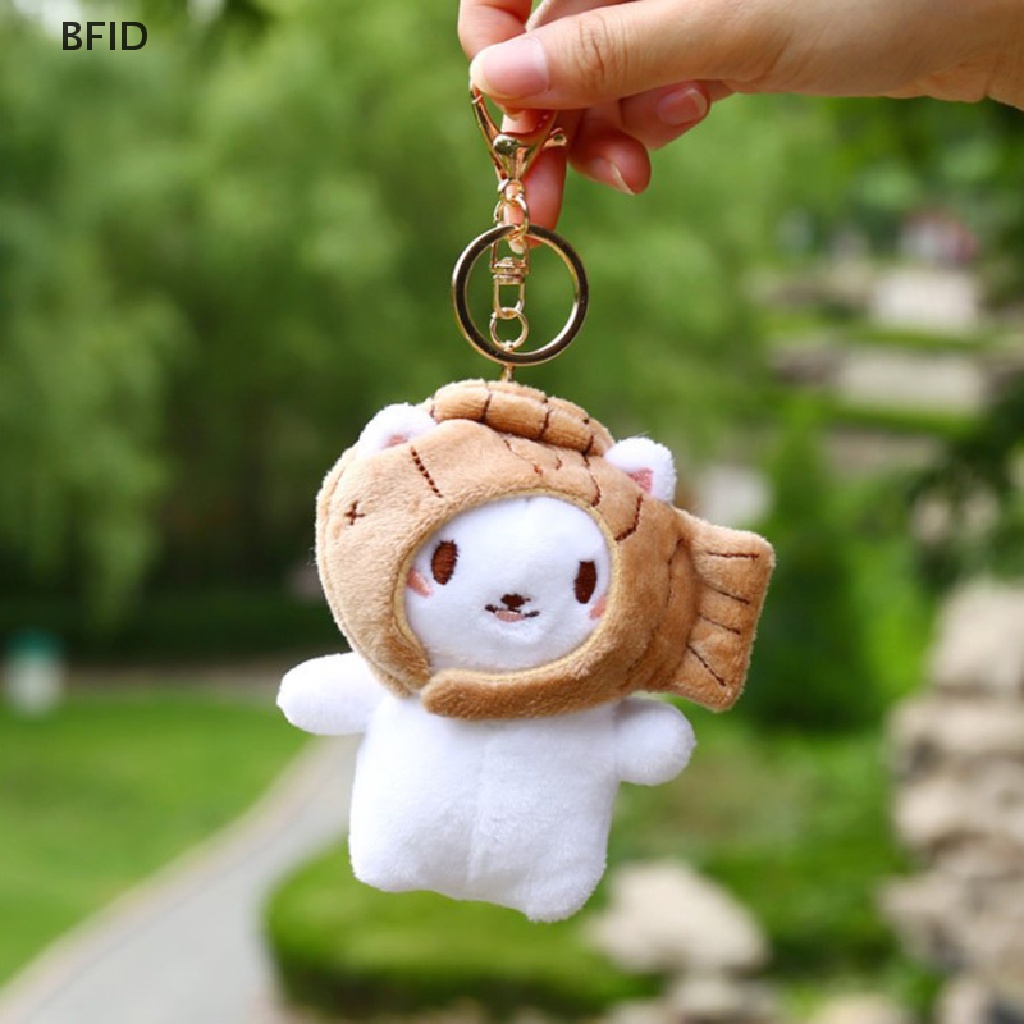 [BFID] 1pc Panda Kecil Plush Taiyaki Ikan Lucu Gantungan Kunci Mainan Lembut Plushie Keychain [ID]