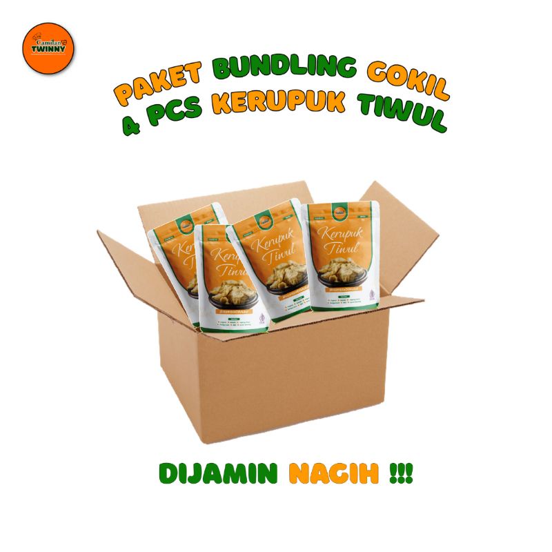 

[4pcs] PAKET BUNDLING GOKIL Kerupuk Tiwul Camilan Snack Lampung