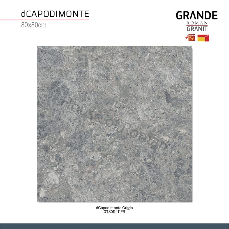 ROMANGRANIT GRANDE DCAPODIMONTE GRIGIO 80X80 GT809411FR (ROMAN GRANIT)