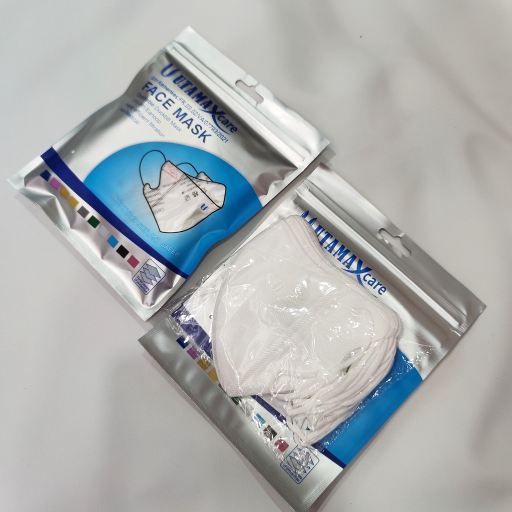 isi 50 Pcs/BOX Masker Duckbill Izin KEMENKES RI  Dewasa IMPORT Disposable Earloop mask Anti Virus