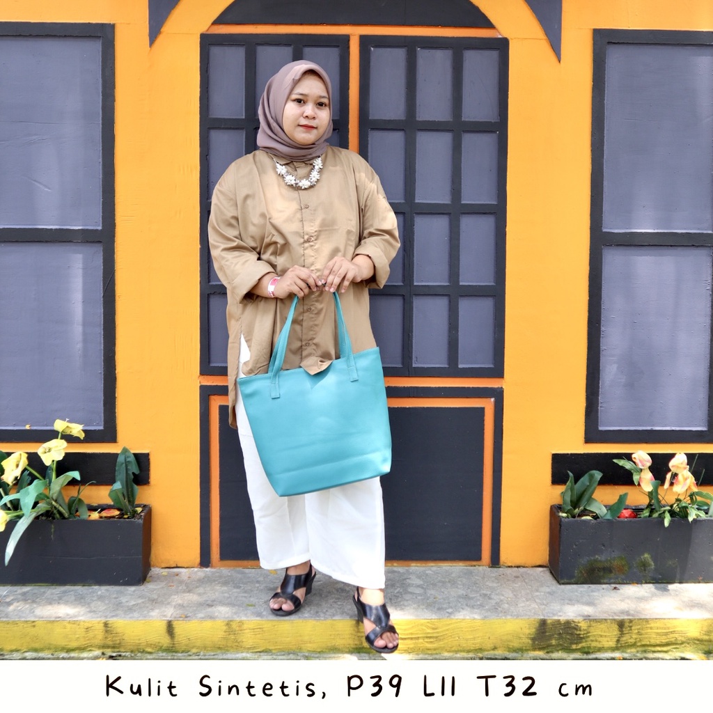 Tas handbag / Totebag kulit sintetis / bahu bucket lokal bahan sintetic leather kapasitas besar unutuk wanita