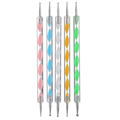 Set 5 pcs Dotting Tools Dot Pen Dotting Nail Art Tools Perlengkapan Kuku Manicure Pedicure Rhinestone Gem Jewelry Beads Sequins Acrylic DIY Painting Pen