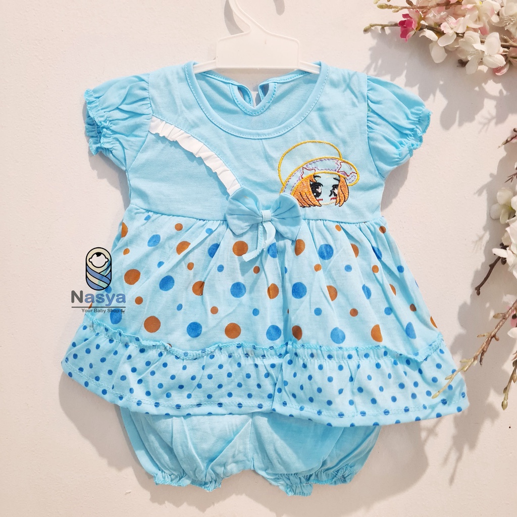 [N-067] TERBARU ! Setelan Baju Bayi Perempuan Motif Bergambar - Naomi (3-6 bulan)