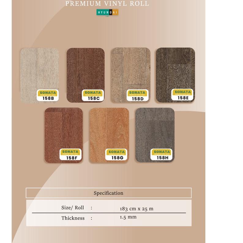 Depan1 Karpet Vinyl Lantai Murah Motif Kayu / Tebal 1,5mm Vinyl Sonata