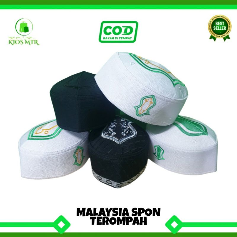 Peci MALAYSIA TEROMPAH SPON LOKAL murah , Kopiah Terompah Nabi , Songkok Dewasa Terompah , Kopiah Ma