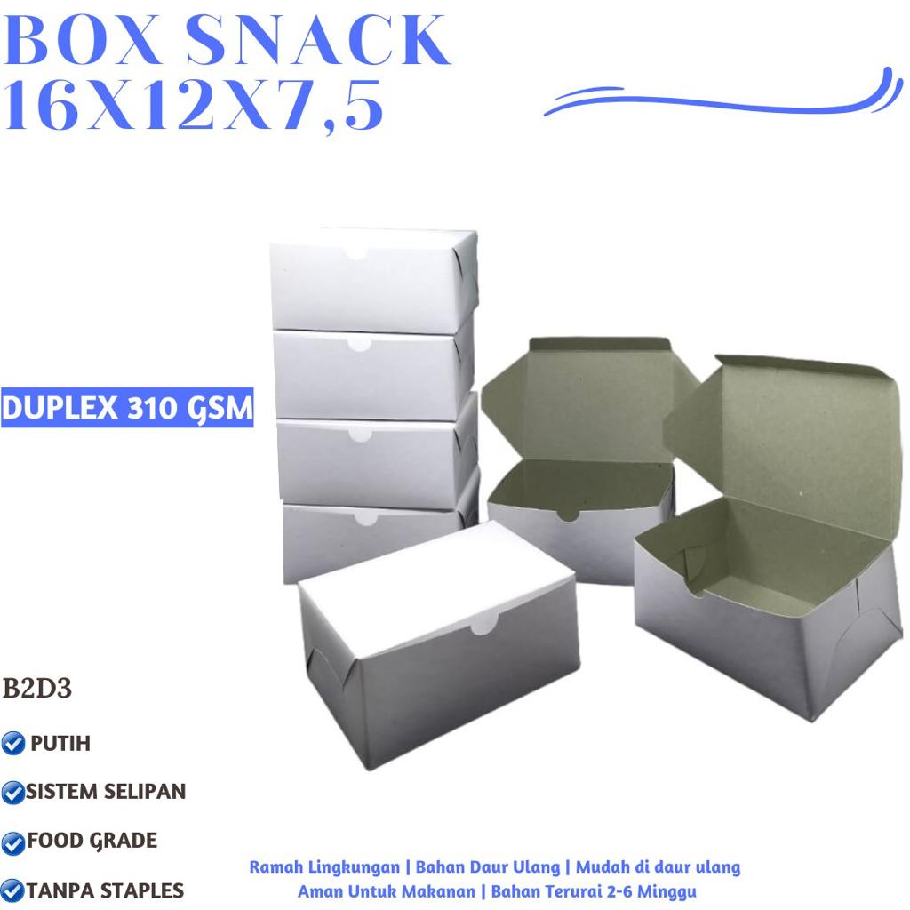 Box Snack Snack Box 16x12 Bahan 310 Gsm (B2D3-Non Laminasi)