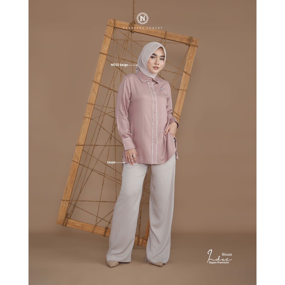 Indee Blouse by Nadheera Luxury | Blouse Polos Terbaru | Kemeja Kerja Ngantor