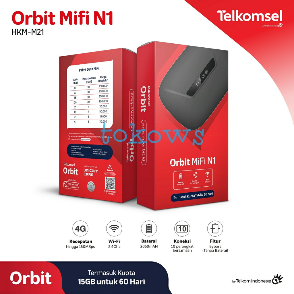 HKM M21 Modem Mifi Mini Wifi TELKOMSEL ORBIT N1 4G LTE