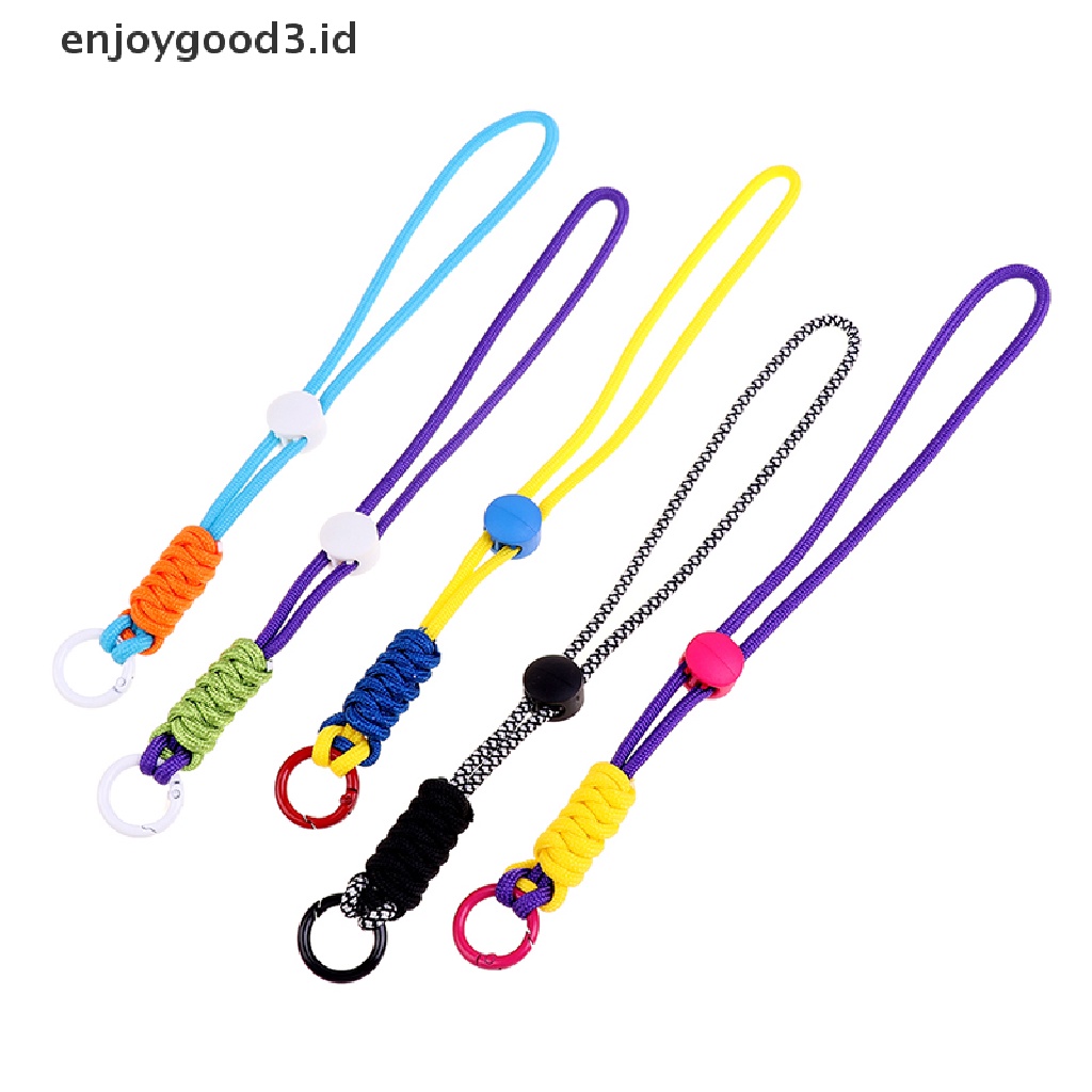 [Rready Stock] Fluorescent Lanyard Phone Case Kabel Gantung Gantungan Kunci Tas Liontin Tali Dikepang (ID)