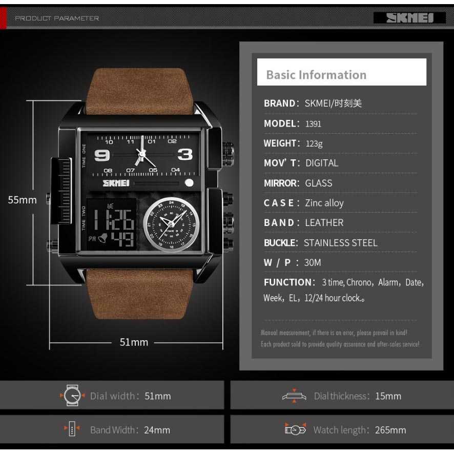 Jam Tangan Pria SKMEI Vogue Jam Tangan Digital Analog Original Model - 1391