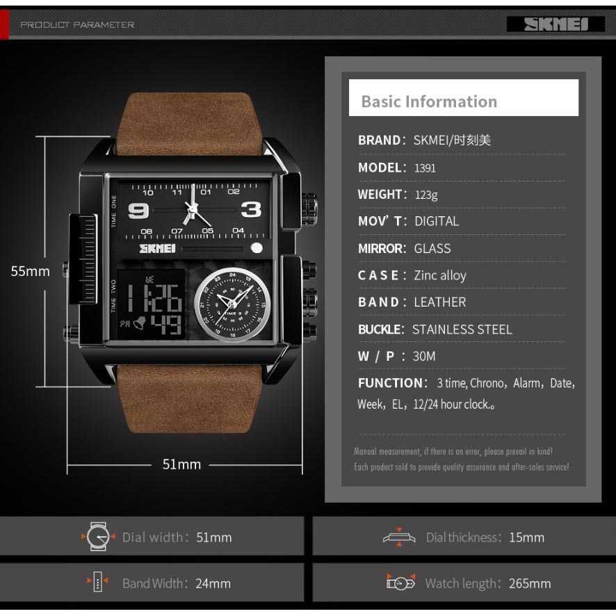 Jam Tangan Pria SKMEI Vogue Jam Tangan Digital Analog Original Model - 1391