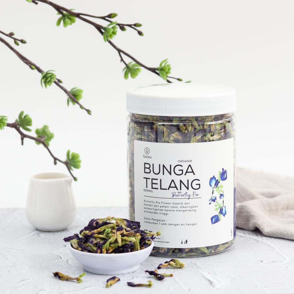 

qog24 Teh Bunga Telang Kering Organik 50 gr galleo Butterfly Pea Organic ,.,.,.,.,.,