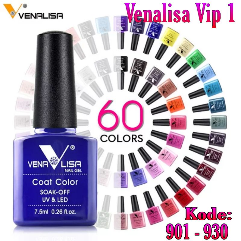 No 901-930 Gel Nail Polish 7.5ml Venalisa NEW VIP 1 /Kutek UV Gel (ECERAN/1PCS) - VIP1