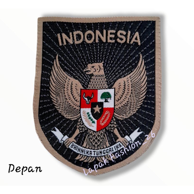 Logo Patch Woven / Emblem Club Bola Garuda Hitam