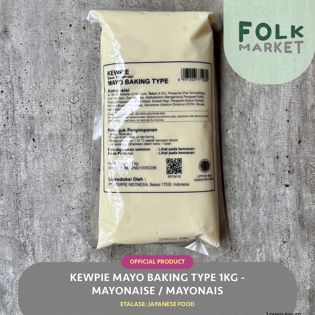 

KEWPIE Mayo Baking Type 1kg - Mayonaise / Mayonais / Mayonnaise
