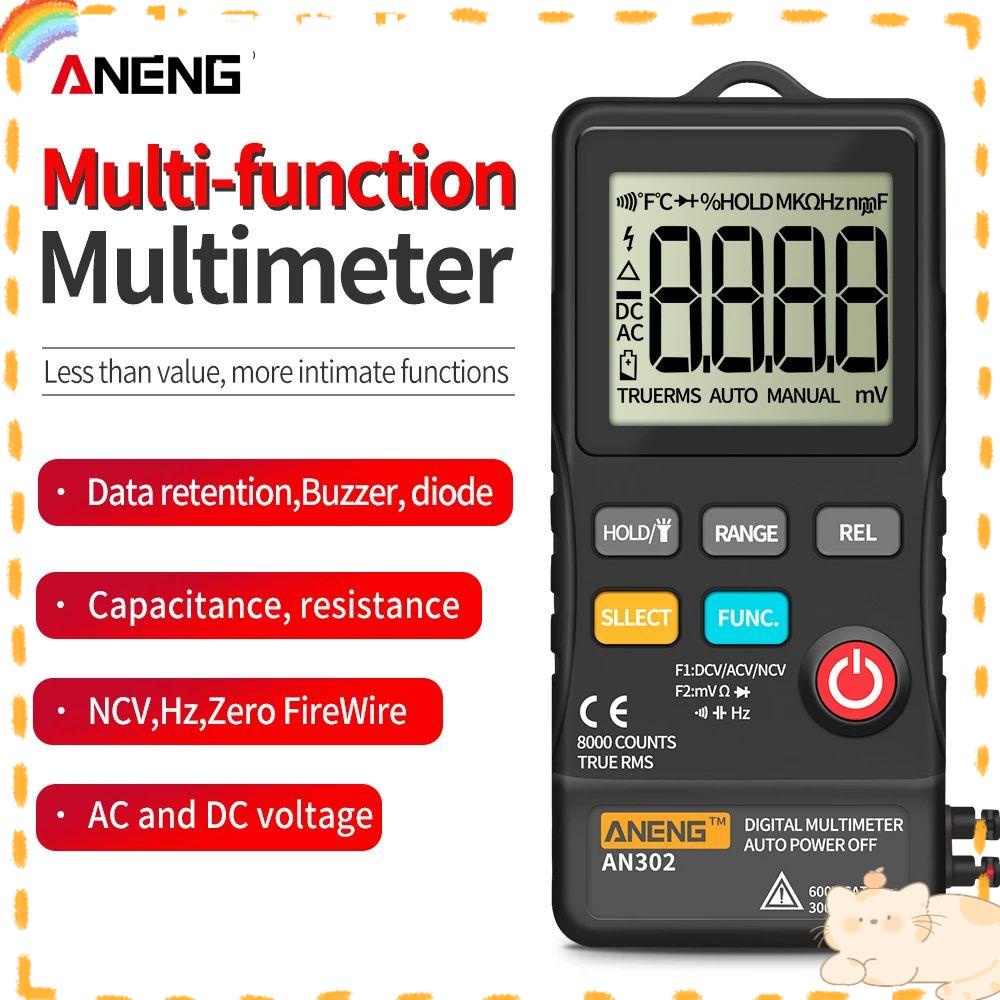 Solighter Digital Multimeter ANENG AN302 True RMS Transistor Tester DC/AC Voltmeter