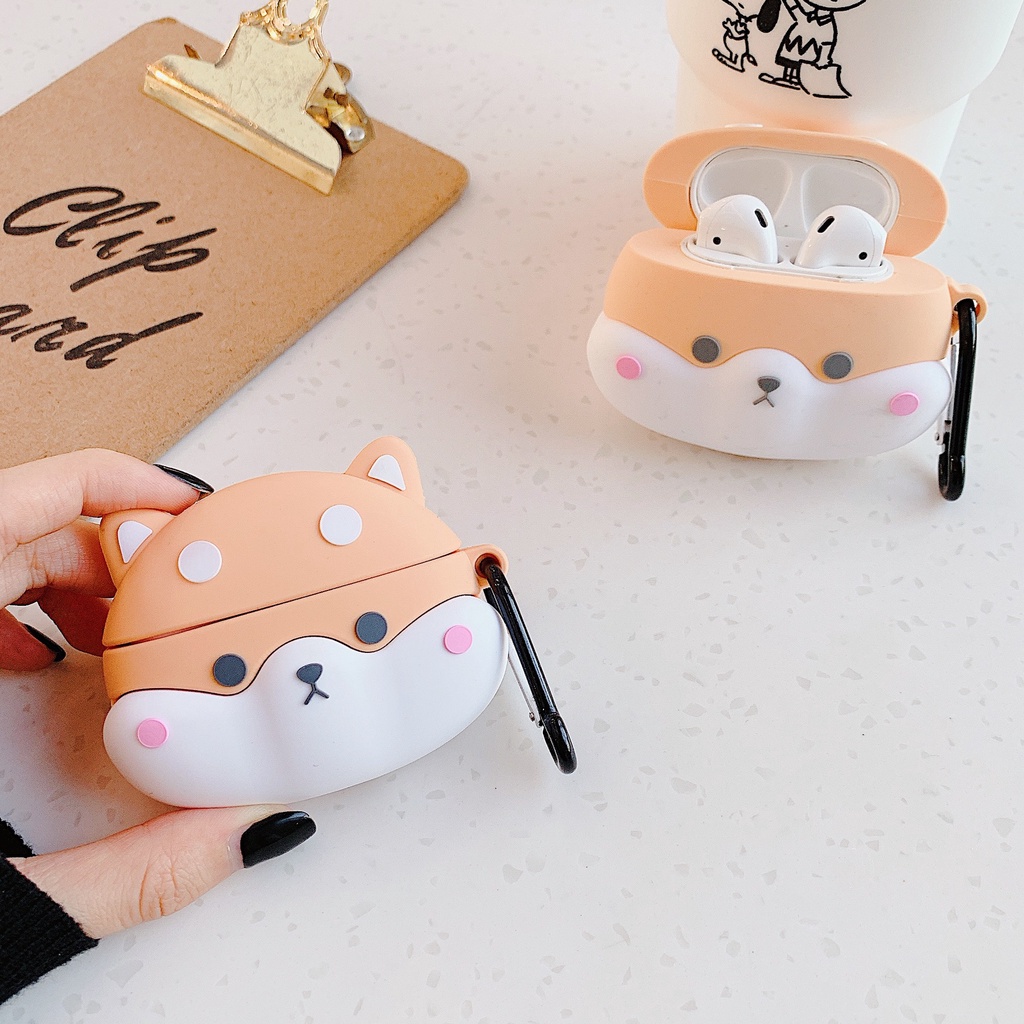 3d Cute Puppy Dog Shockproof Bluetooth Earphone Case Cover Untuk Airpods1 2 3 Pro I12 i13 Inpods 12 13 Pro Airpods3 Silikon Shell