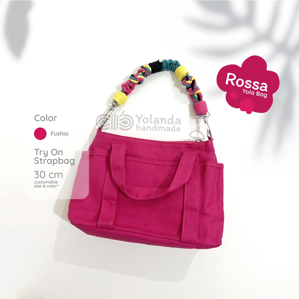 ROSSA BAG DAPAT 2  STRAPBAG Handmade BY Yolanda | Premium | Tali Tas | Strap Bag Lucu | Custom | Bag | Sling Bag | Pendek |COD