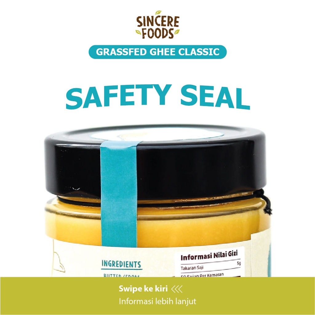 Sincere Foods Grass Fed Ghee Classic Butter 250gr Minyak Samin BB Booster Mpasi Mentega Penambah Berat Badan