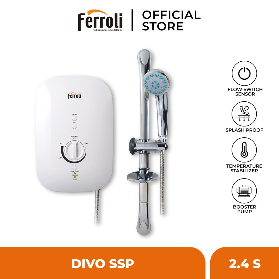 Ferroli Instant Electric Water Heater Divo Series SSP 2.4S