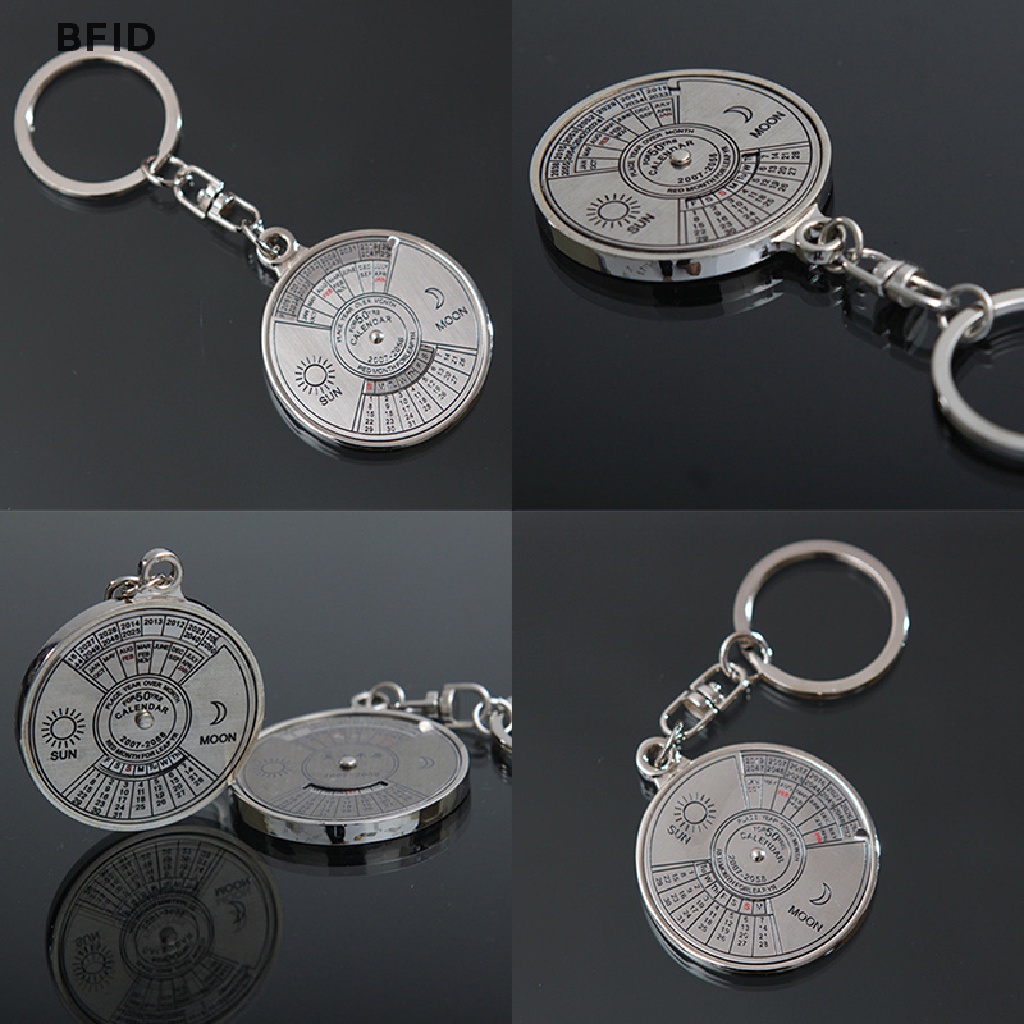 [BFID] Keren Stylish Kalender 50tahun Gantungan Kunci Keyfob Metal Alloy Ring Compass [ID]