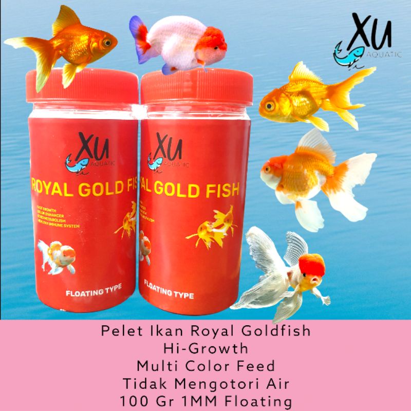 PELET ROYAL GOLDFISH HI GROWTH 100 GR PELLET GOLD MAKANAN IKAN MAS KOKI