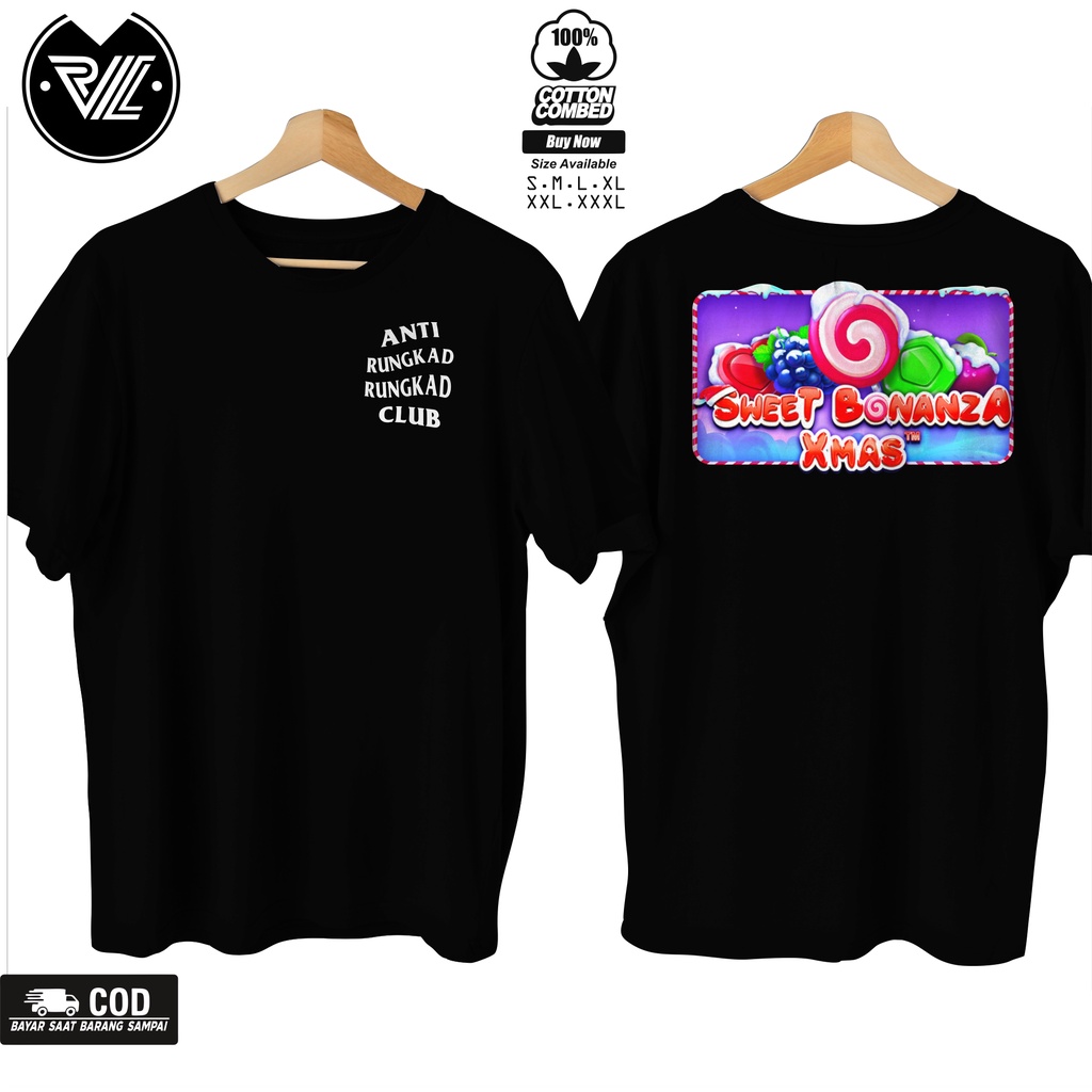 Tshirt Baju Kaos SLOT Sweet Bonanza Xmas / Kaos game Slot Pragmatic play / Kaos slot PG soft / Kaos 