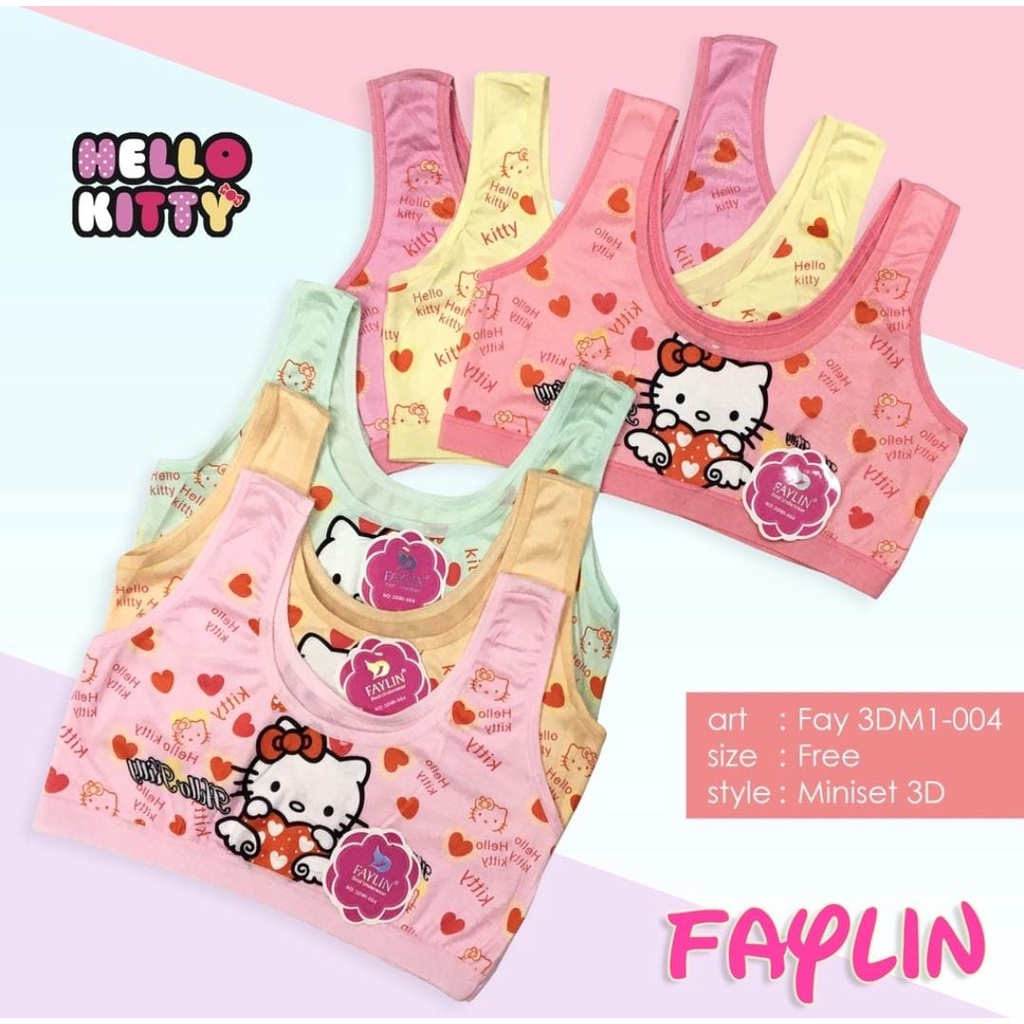 FAYLIN  | Miniset Anak Pelajar FAYLIN / Sablon 3D Motif Helo Kitty / Super Lembut