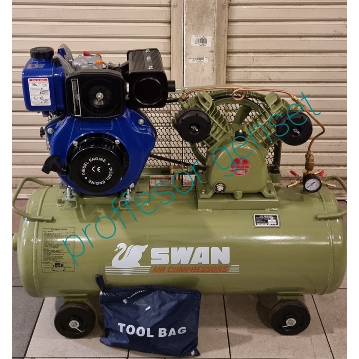 Kompresor angin swan 1/2 hp ( pk ) komplit engine Diesel SVU212 Solar