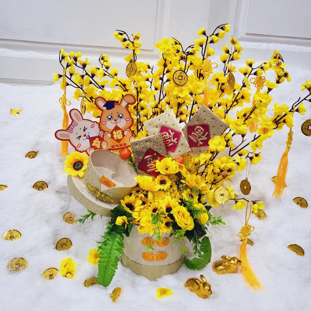 Pot Bunga Imlek Hiasan Meja Dekorasi 002