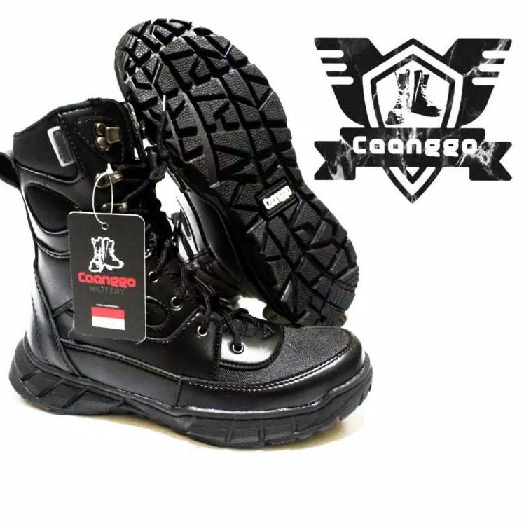 Sepatu pdl CAANGGO safety boots venom black 9 inci ujung besi {MNK.27Ja23ᴮ}