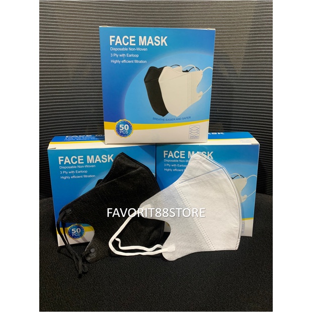 Masker Duckbil / Duckbill 3 Ply Face Mask 1 Box Isi 50 Pcs Premium