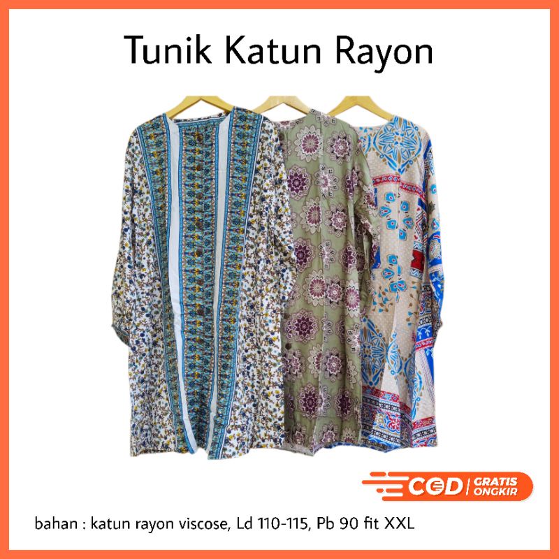 Tunik Katun Rayon Viscose Tunik Katun Rayon Premium Tunik Rayon Premium Jumbo Ld 115