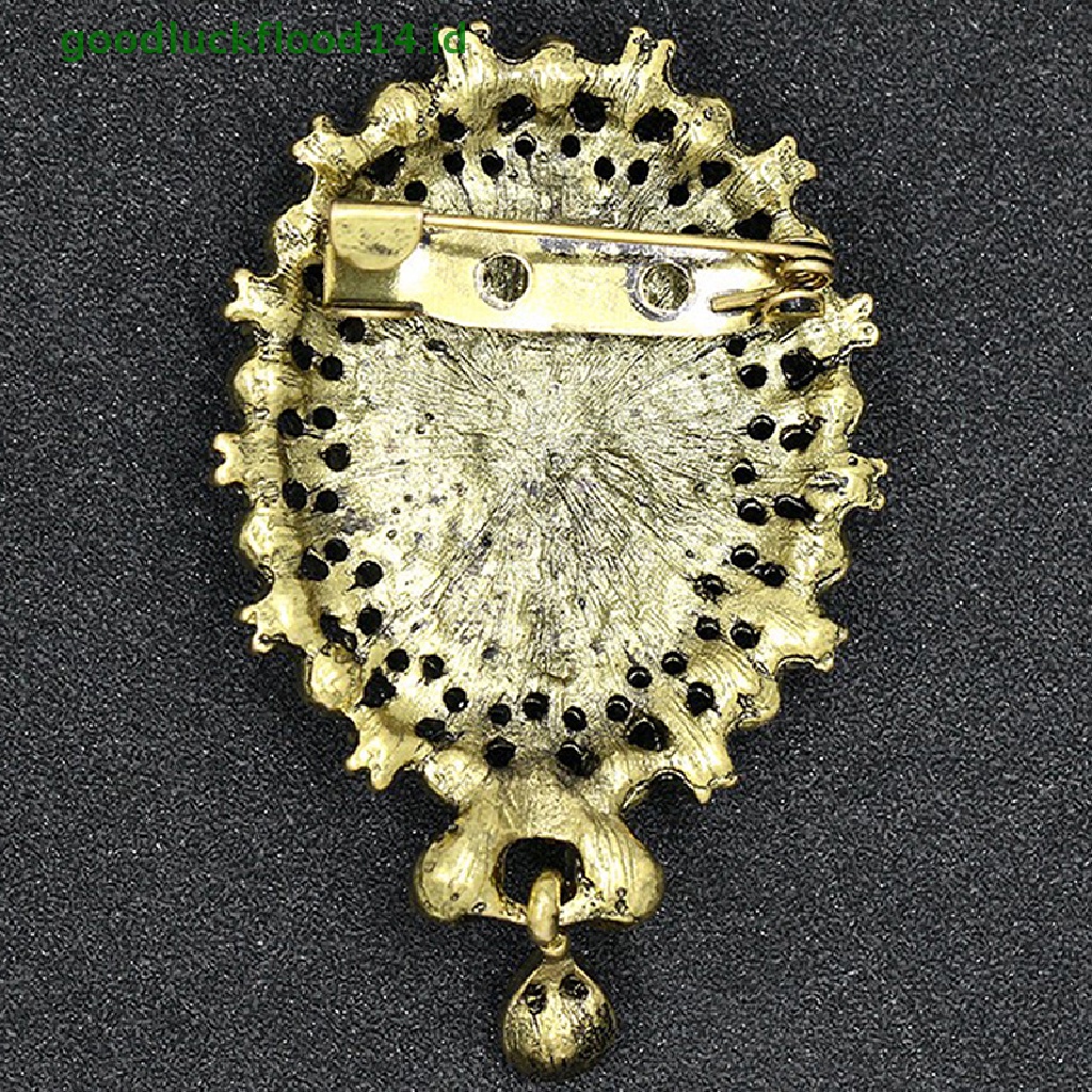 [GOOGFOUR] Bros Vintage Cameo Kristal Berlian Imitasi Untuk Wanita Queen's Cameo Beauty [TOP]