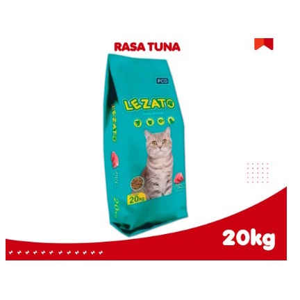 { KHUSUS GOJEK/GRAB } Makanan kucing Tuna Flavour Lezato Adult 20kg catfood