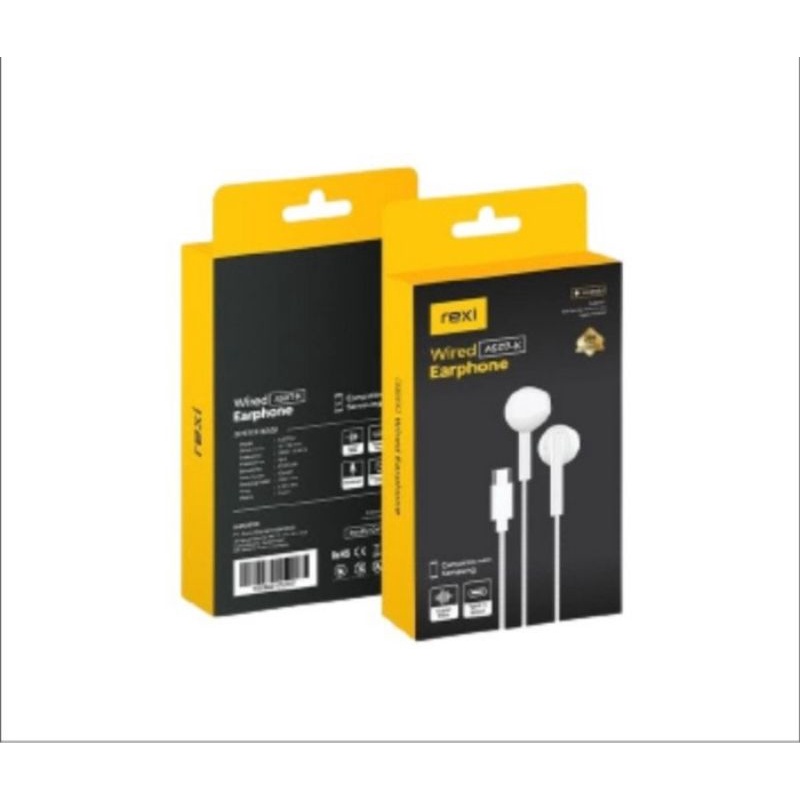 Rexi AS07-K Earphone Wired Type C Super Bass Microphone
