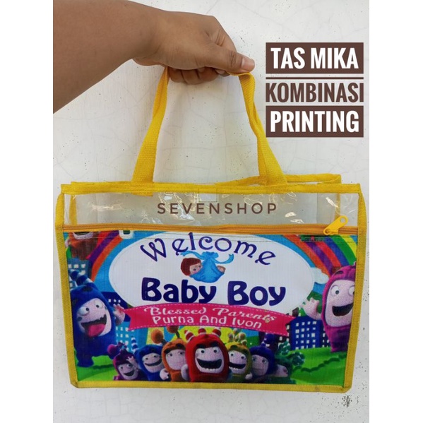 tas ultah custom nama tas mika kombinasi printing