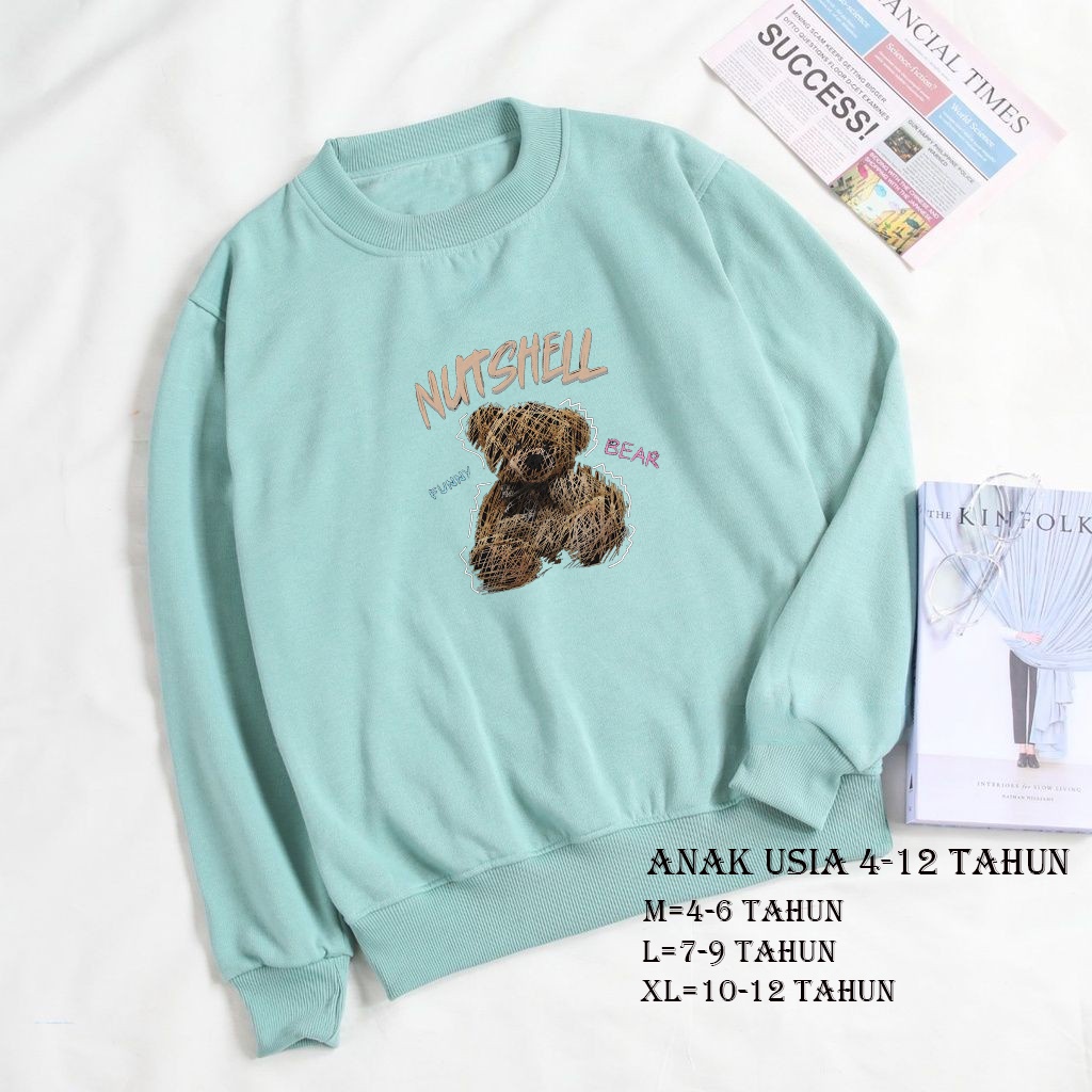 sweater crewneck anak unisex usia 4-12 tahun/sweater crewneck anak terbaru cowok cewek/jaket anak model crewneck