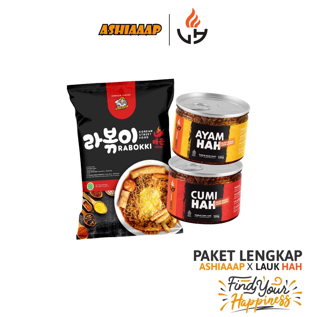 

Ashiaaap X Lauk HAH PAKET LENGKAP ( SAMBAL CUMI 120GR + SAMBAL AYAM 120GR + RABOKKI )