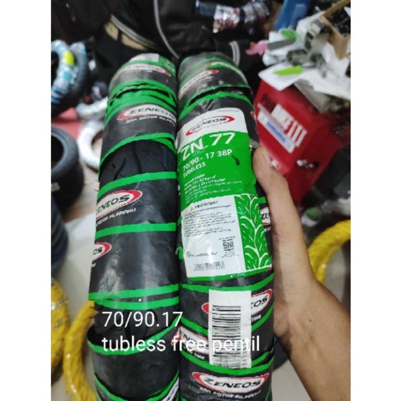 BAN TUBLES ZENEOS ZN 77 70/90-17 BAN BARU ORIGINAL, FREE PENTIL, UNTUK MOTOR BEBEK HONDA, YAMAHA,SUZUKI DLL