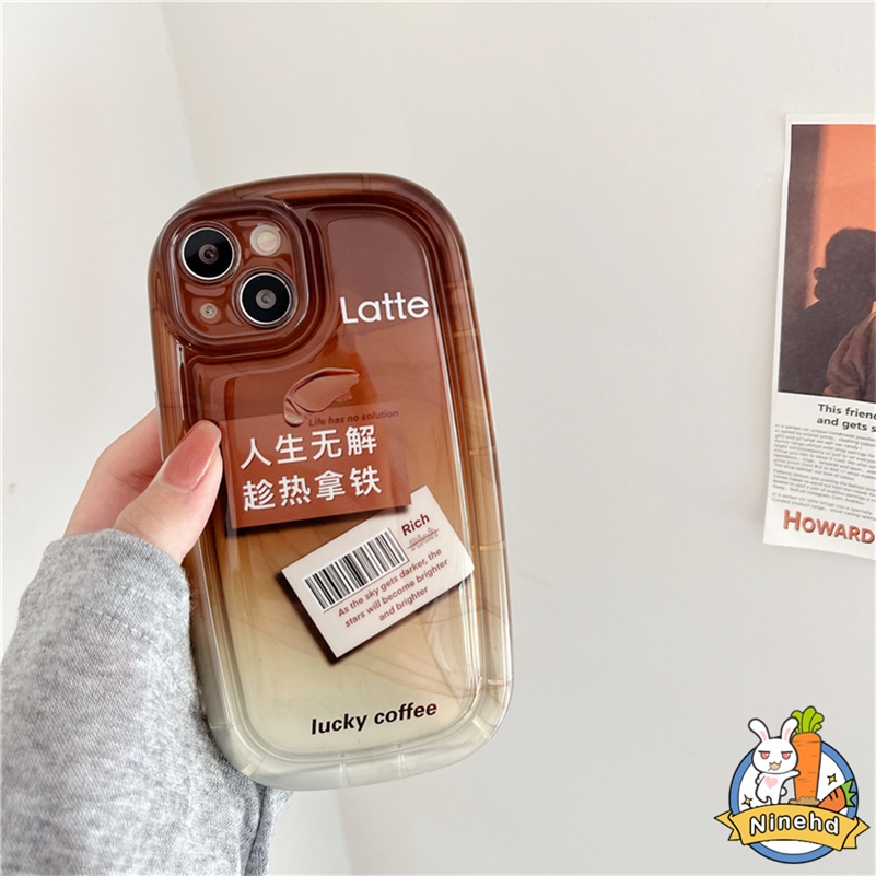 IPHONE Casing Kompatibel Untuk Iphone14 13 12 11 Pro Max X Xr Xs Max8 7 6 6s Plus SE Fashion Jelly Bening Case Label Kopi Casing Ponsel Airbag Bumper Shockproof Soft Case Cover Pelindung