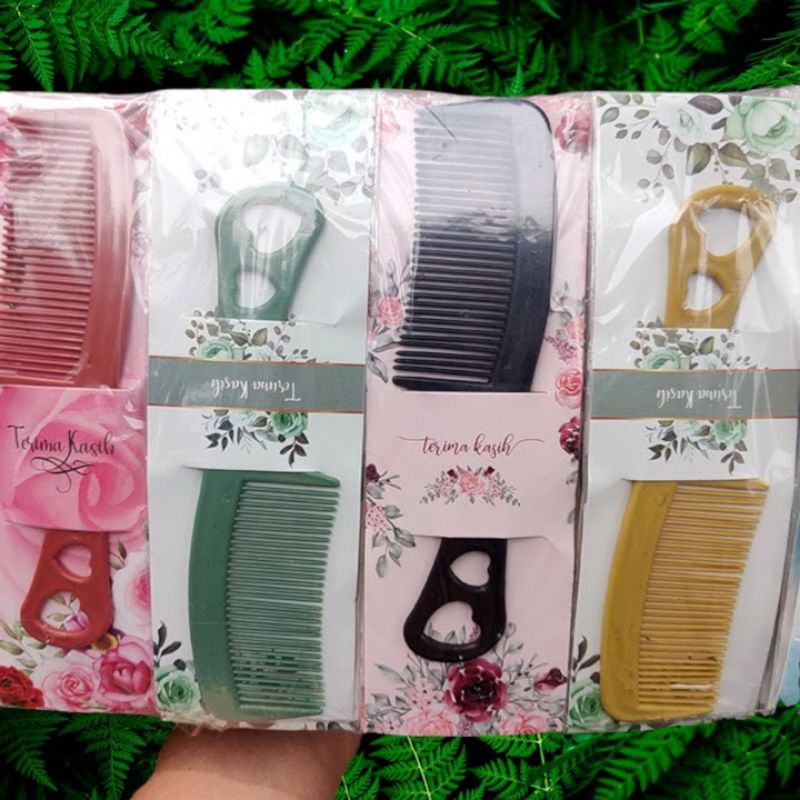 100 pcs Souvenir Sisir Panjang 15,5 cm Alas Shabby Sovenir Pernikahan Nikah Murah