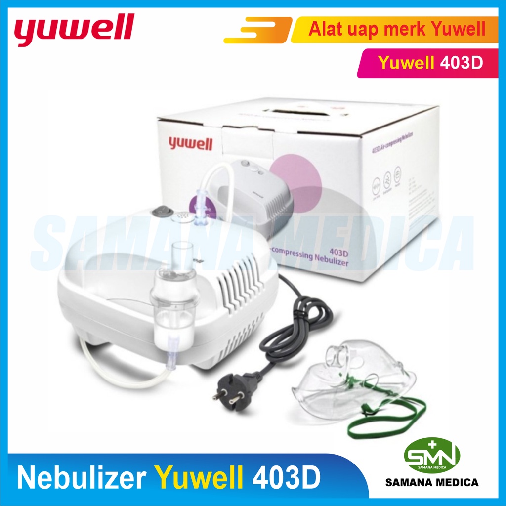 Nebulizer Yuwell 403D Air Compressing Nebulizer Alat uap merk Yuwell Generasi baru Murah + 1x Masker nebulizer Anak