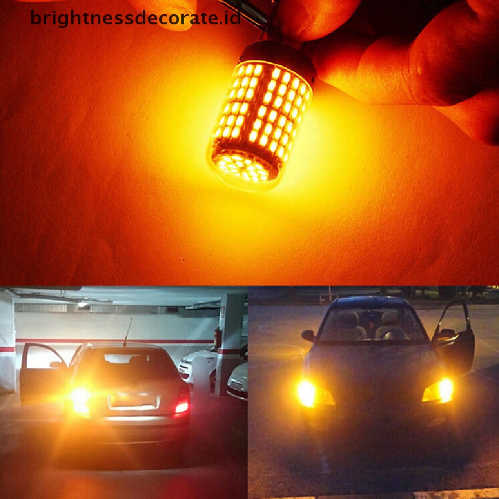 [Birth] 1x Kuning 1156 1095 1141 P21W BA15S 7506lampu Sein Led3014 144-SMD [ID]