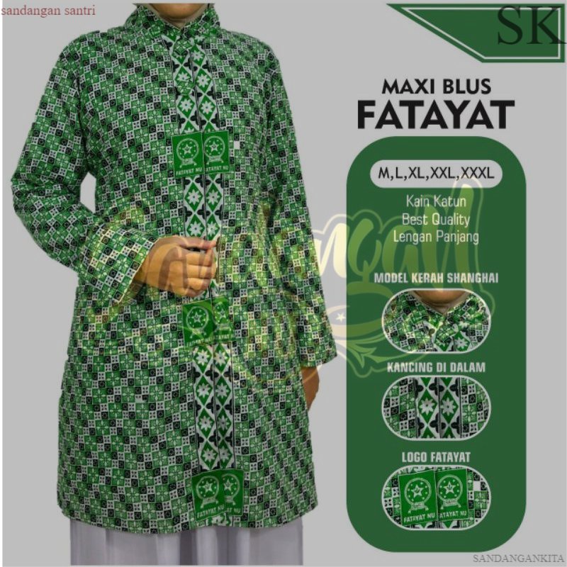 Blus Fatayat Katun Seragam Fatayat NU Batik Fatayat NU Katun Batik Fatayat Kotak Batik NU Jilbab Fat